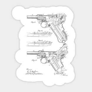 Gun Design Vintage Patent Hand Drawing Sticker